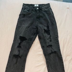 Charlotte Russe ( Refuge) Black Distressed Mom Jeans